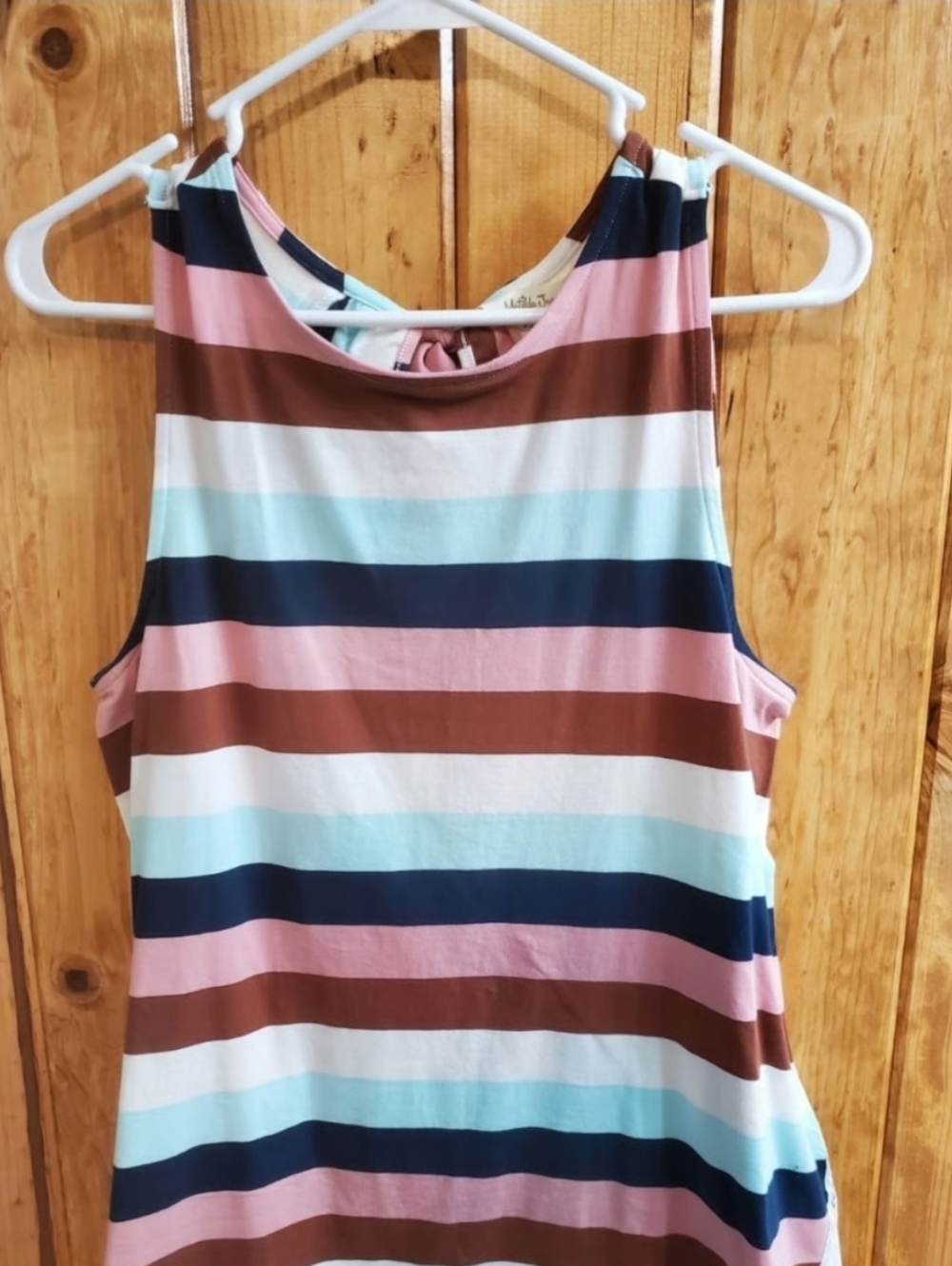 Matilda Jane Sleeveless Striped Tank Top - Pink, Brown, Light Blue, Navy, White